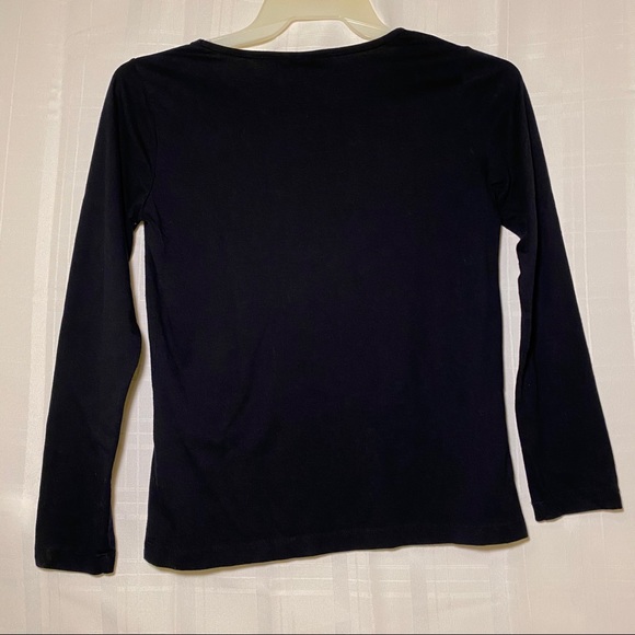 Kim Rogers black poinsettia shirt with beadwork. - Picture 3 of 5